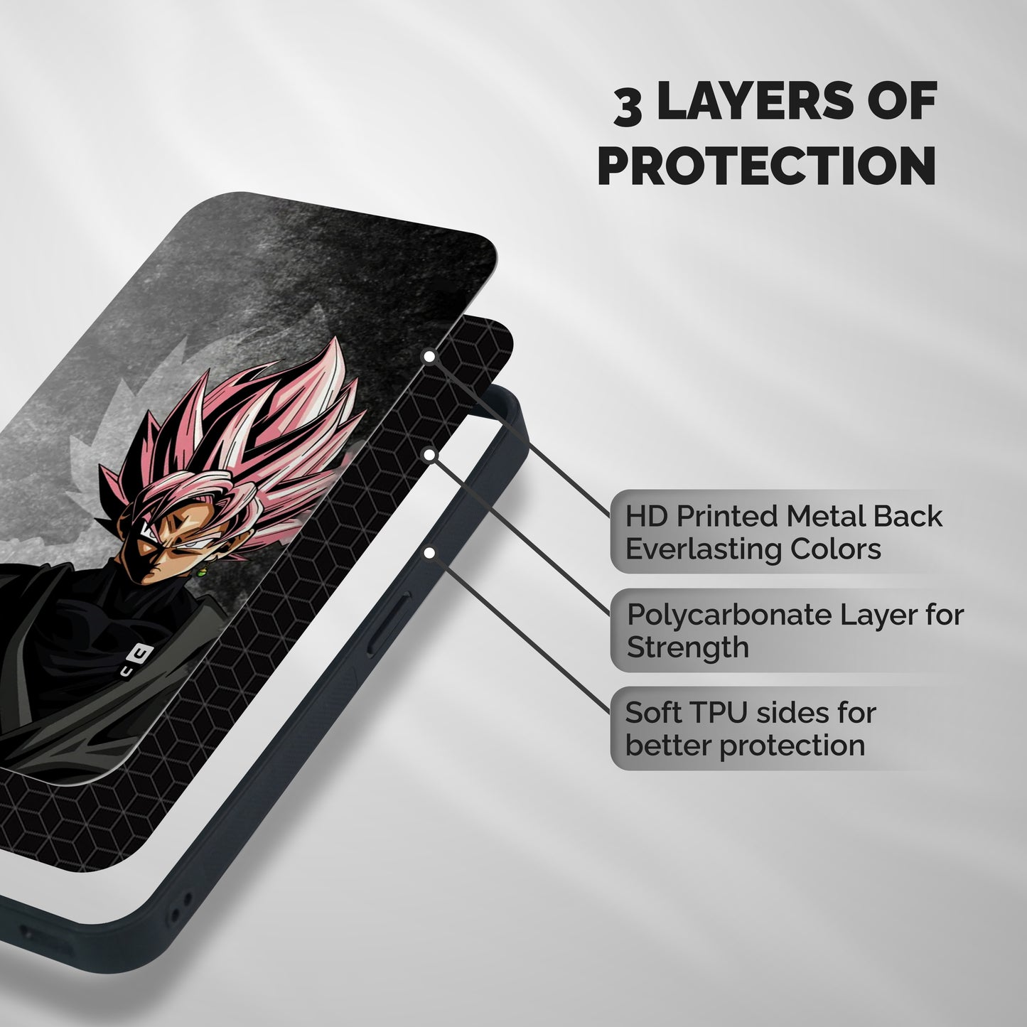 Angry Goku Shockproof Hybrid Protection (Metal + TPU) Back Case Cover
