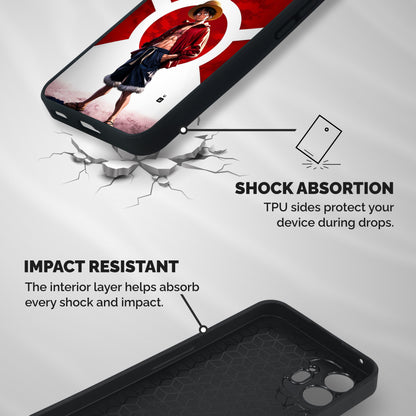 Angry Monkey D Luffy Shockproof Hybrid Protection (Metal + TPU) Back Case Cover