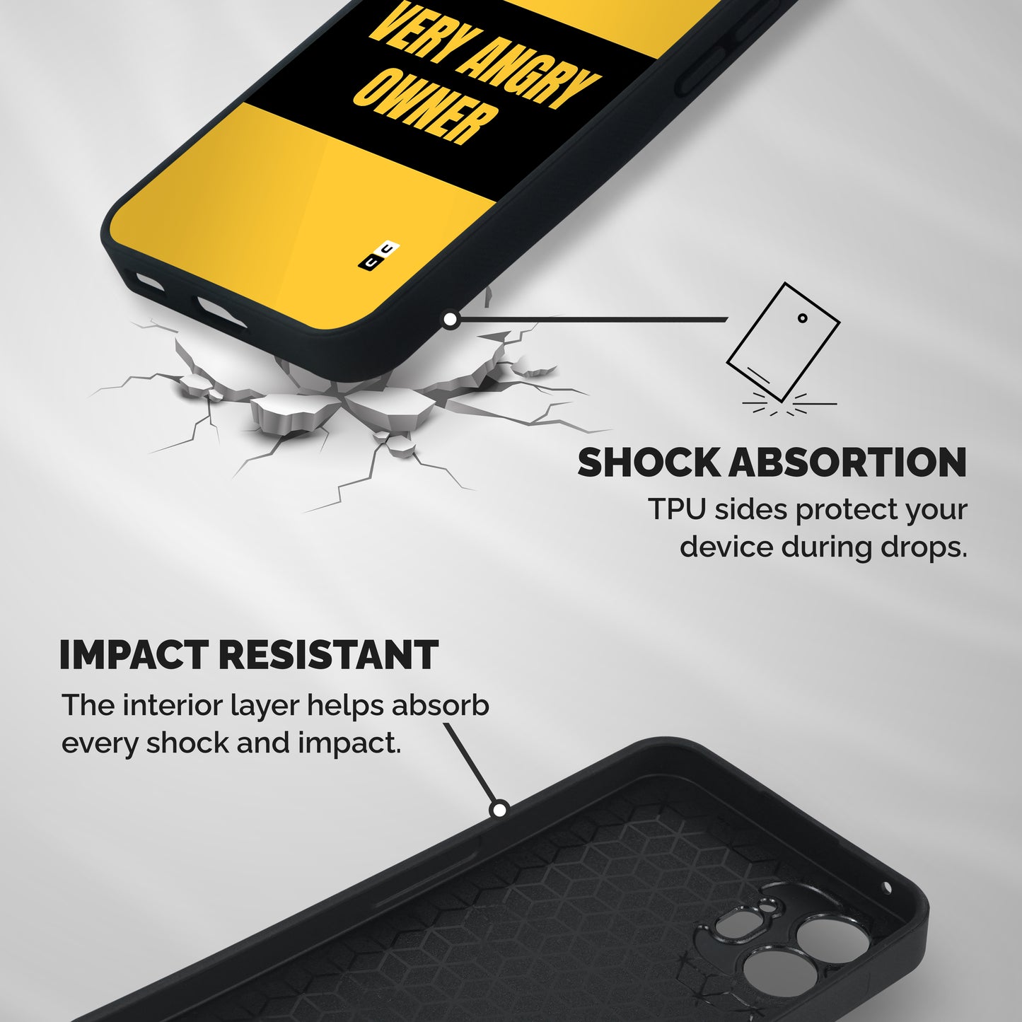 Angry Owner Shockproof Hybrid Protection (Metal + TPU) Back Case Cover