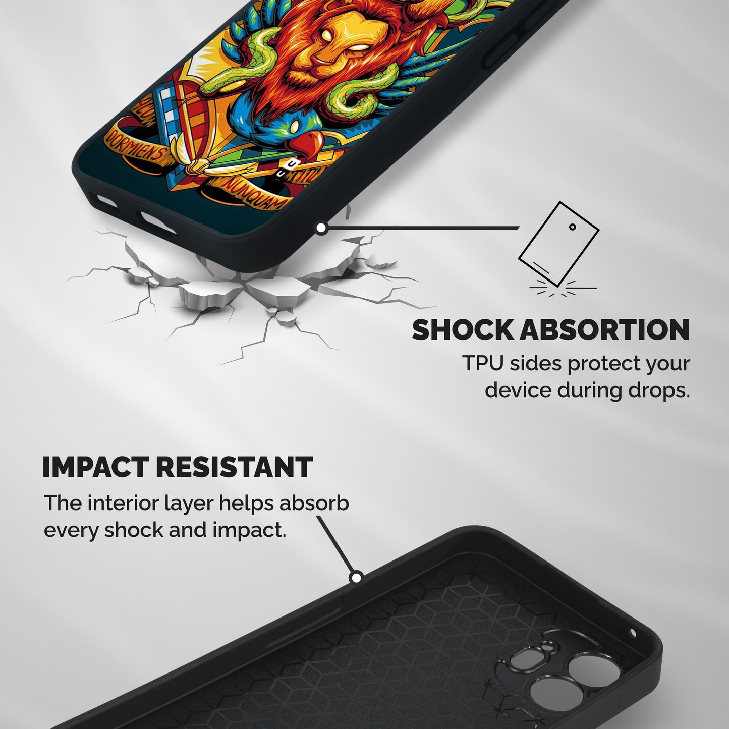 Animal Art Shockproof Hybrid Protection (Metal + TPU) Back Case Cover