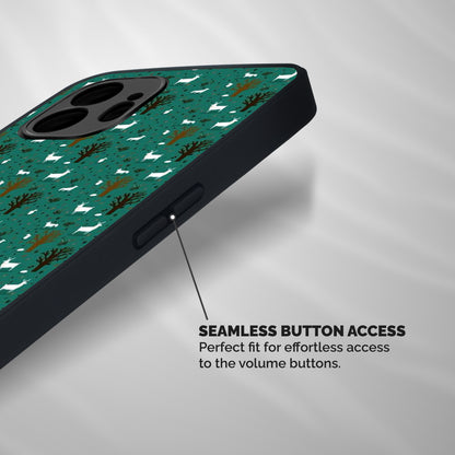 Animal Grass Pattern Shockproof Hybrid Protection (Metal + TPU) Back Case Cover