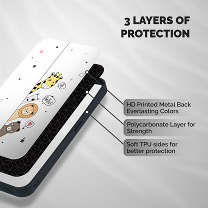 Animal Greetings Shockproof Hybrid Protection (Metal + TPU) Back Case Cover
