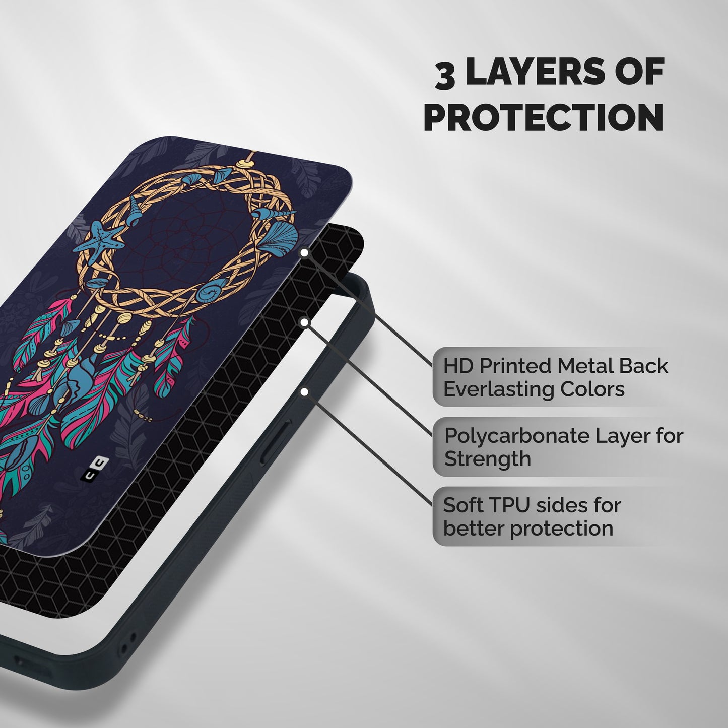 Animated Dream Catcher Shockproof Hybrid Protection (Metal + TPU) Back Case Cover