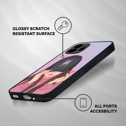 Anime Beautiful BTS Girl Shockproof Hybrid Protection (Metal + TPU) Back Case Cover