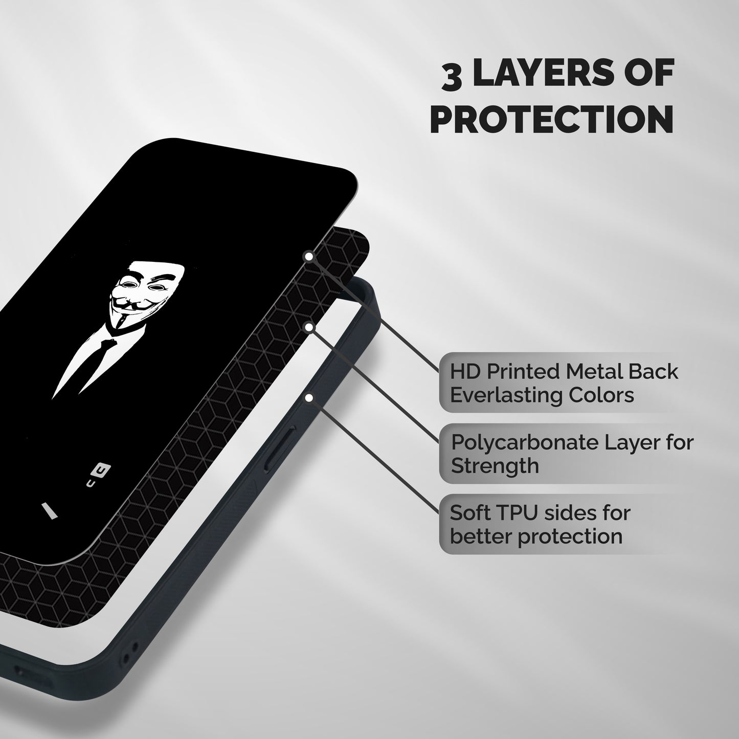 Anonymous Cool Gentleman Shockproof Hybrid Protection (Metal + TPU) Back Case Cover