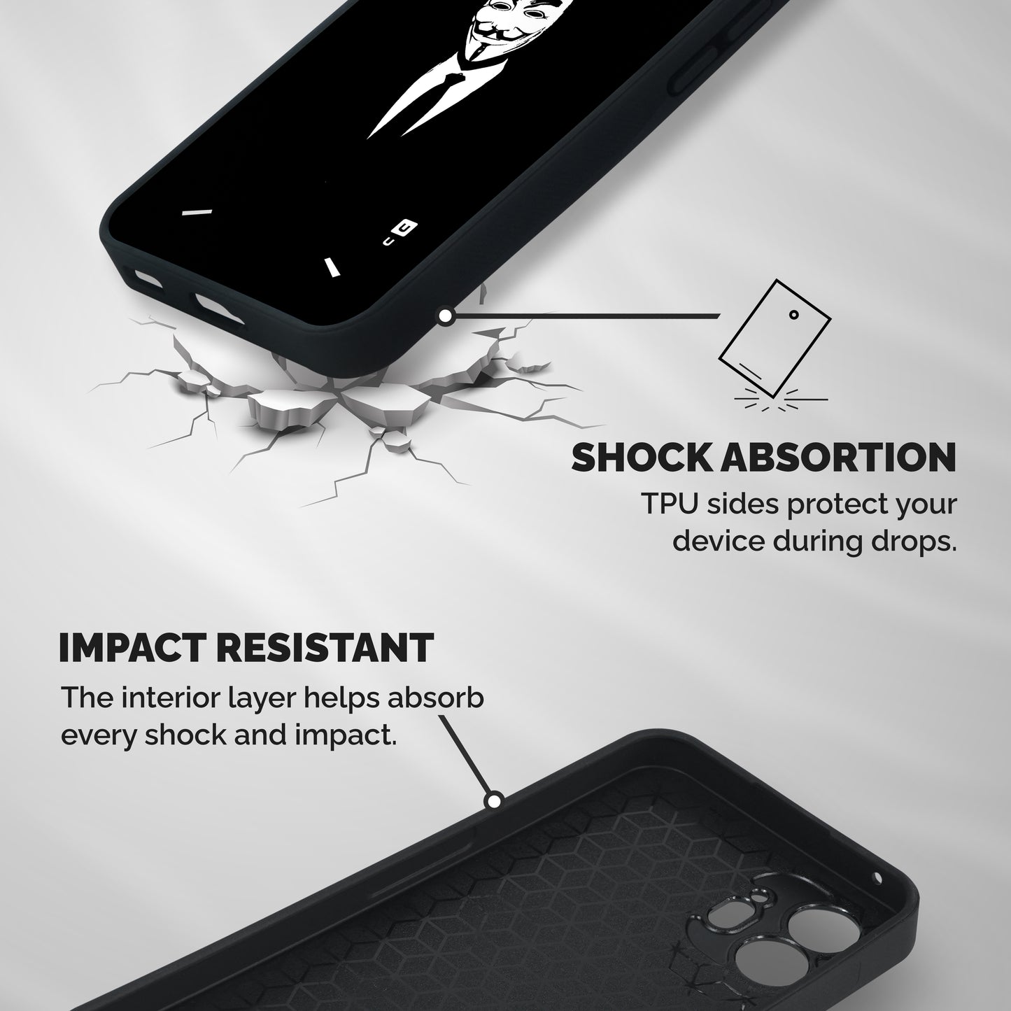 Anonymous Cool Gentleman Shockproof Hybrid Protection (Metal + TPU) Back Case Cover