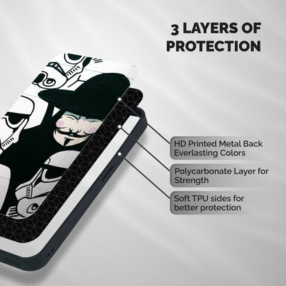 Anonymous Hat Shockproof Hybrid Protection (Metal + TPU) Back Case Cover