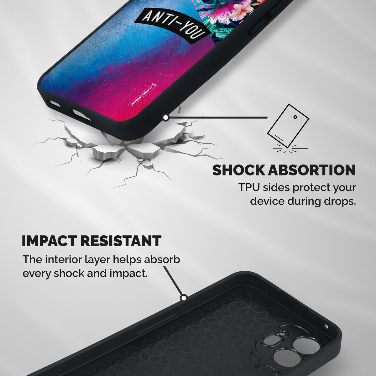 Anti You Shockproof Hybrid Protection (Metal + TPU) Back Case Cover