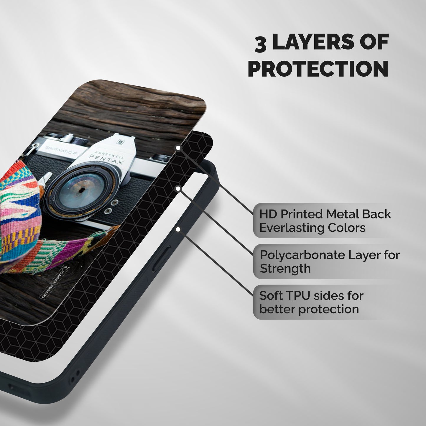 Antique Camera Shockproof Hybrid Protection (Metal + TPU) Back Case Cover