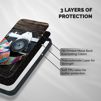Antique Camera Shockproof Hybrid Protection (Metal + TPU) Back Case Cover