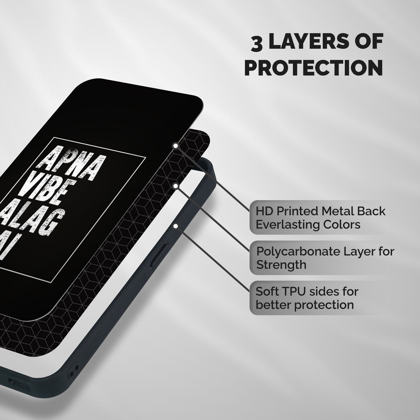 Apna Vibe Shockproof Hybrid Protection (Metal + TPU) Back Case Cover