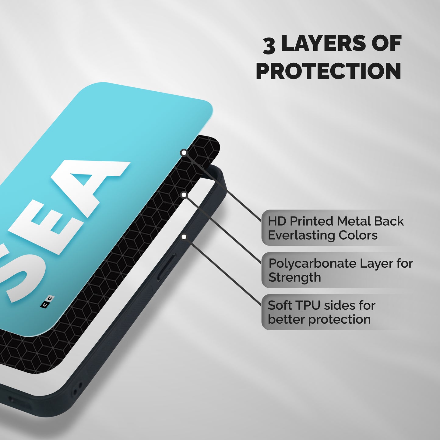 Aqua Sea Shockproof Hybrid Protection (Metal + TPU) Back Case Cover