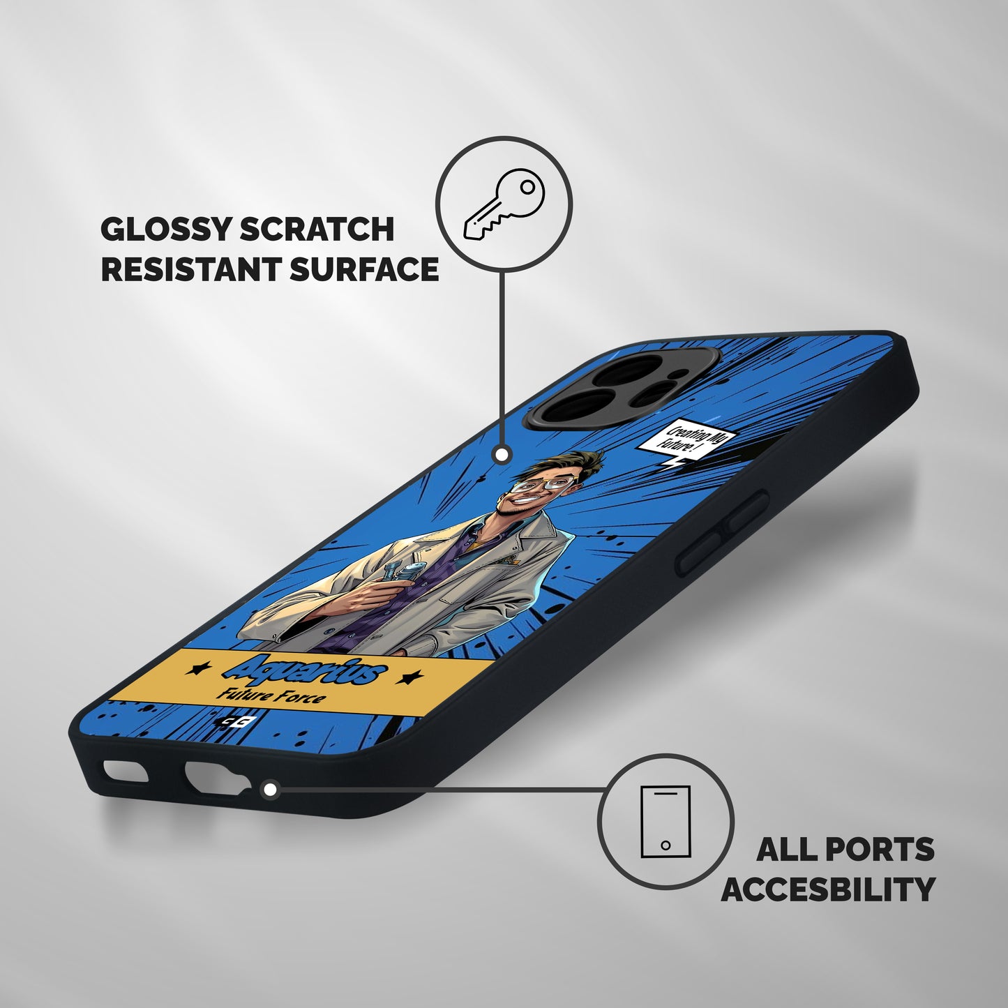 Aquarius Force Shockproof Hybrid Protection (Metal + TPU) Back Case Cover