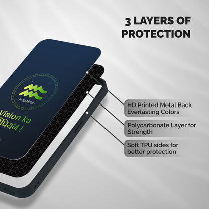 Aquarius Vision Shockproof Hybrid Protection (Metal + TPU) Back Case Cover