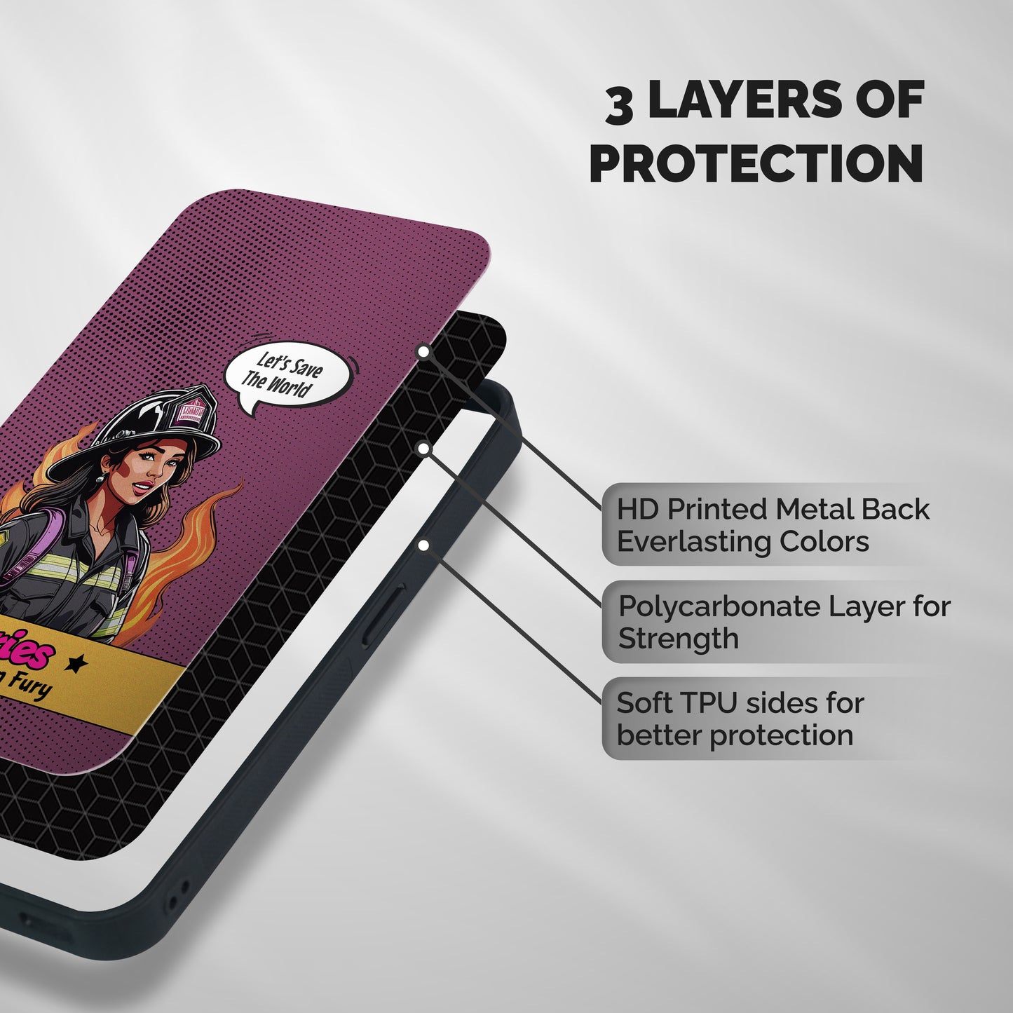 Aries Fury Shockproof Hybrid Protection (Metal + TPU) Back Case Cover