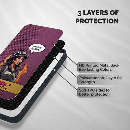 Aries Fury Shockproof Hybrid Protection (Metal + TPU) Back Case Cover