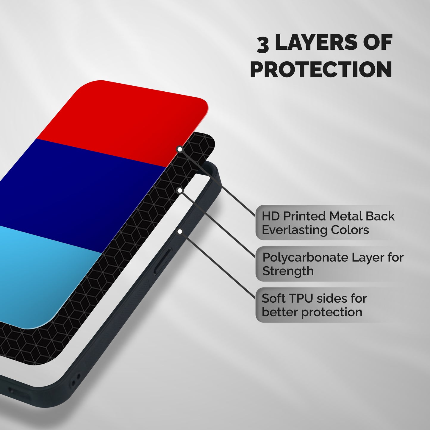 Armed Forces Stripes Shockproof Hybrid Protection (Metal + TPU) Back Case Cover