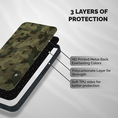Army Abstract Shockproof Hybrid Protection (Metal + TPU) Back Case Cover