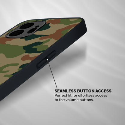 Army Camouflage Shockproof Hybrid Protection (Metal + TPU) Back Case Cover