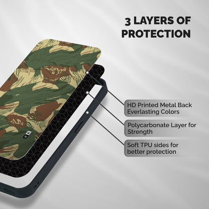 Army Design Shockproof Hybrid Protection (Metal + TPU) Back Case Cover
