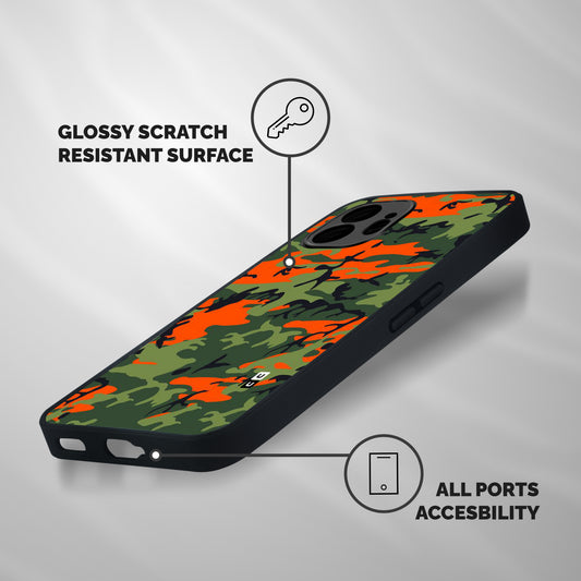 Army Pattern Shockproof Hybrid Protection (Metal + TPU) Back Case Cover