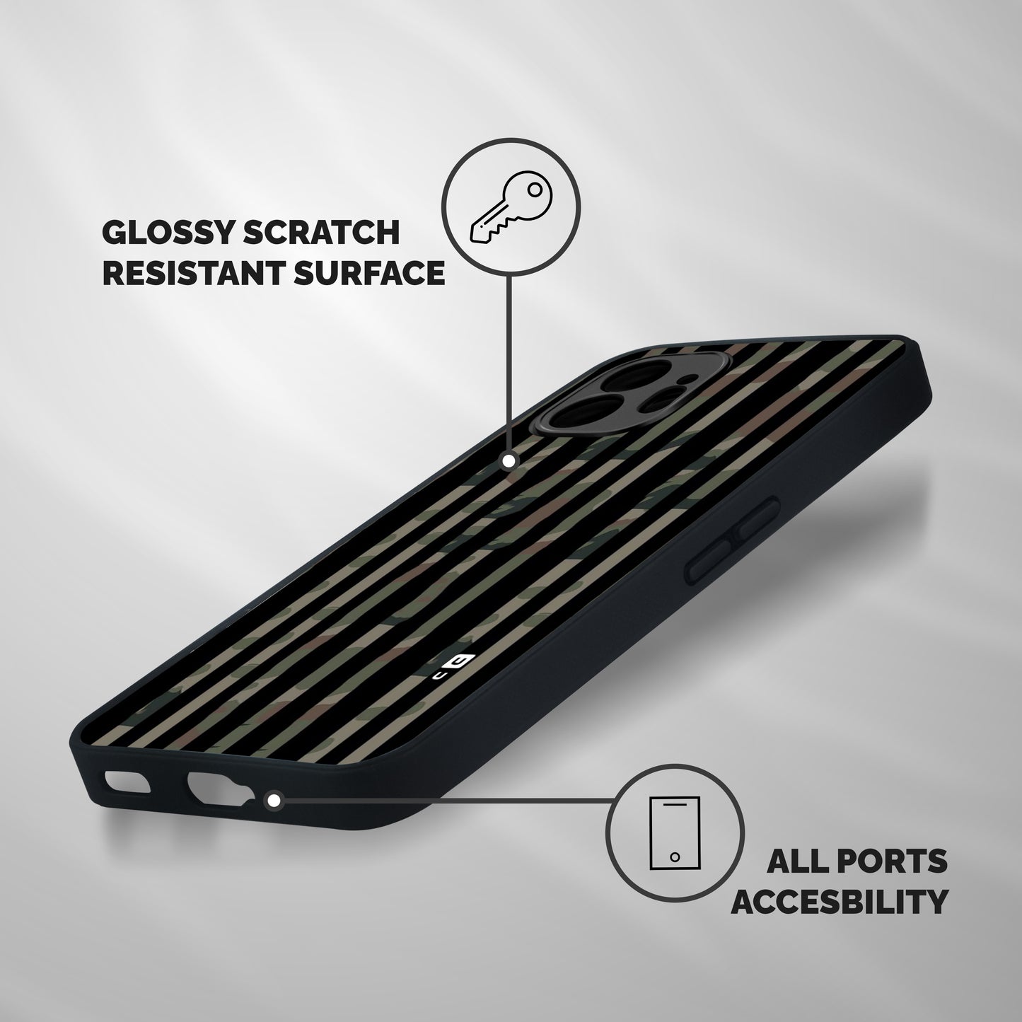 Army Stripes Shockproof Hybrid Protection (Metal + TPU) Back Case Cover