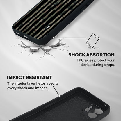 Army Stripes Shockproof Hybrid Protection (Metal + TPU) Back Case Cover