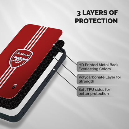 Arsenal Club Shockproof Hybrid Protection (Metal + TPU) Back Case Cover