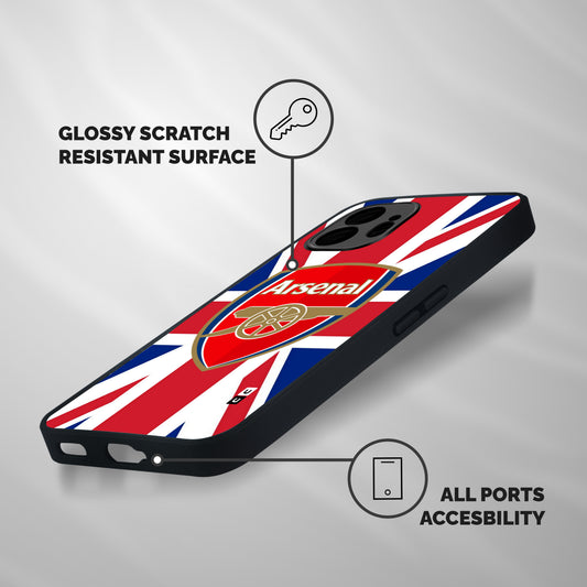 Arsenal Flag Shockproof Hybrid Protection (Metal + TPU) Back Case Cover