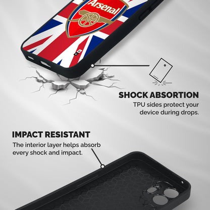 Arsenal Flag Shockproof Hybrid Protection (Metal + TPU) Back Case Cover