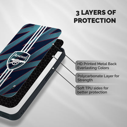 Arsenal Football Club Shockproof Hybrid Protection (Metal + TPU) Back Case Cover