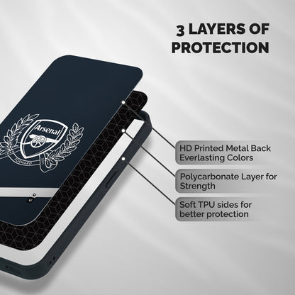 Arsenal Forward Shockproof Hybrid Protection (Metal + TPU) Back Case Cover