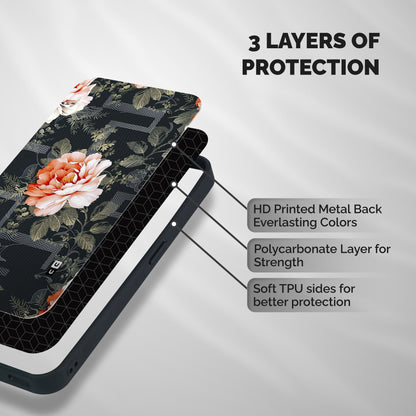 Art And Floral Shockproof Hybrid Protection (Metal + TPU) Back Case Cover
