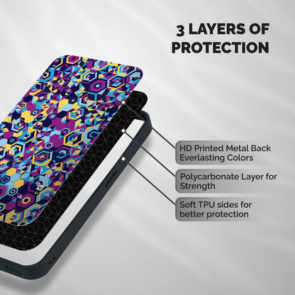 Artistic Abstract Shockproof Hybrid Protection (Metal + TPU) Back Case Cover