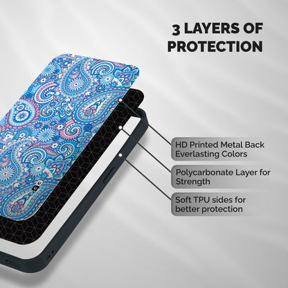 Artistic Blue Art Shockproof Hybrid Protection (Metal + TPU) Back Case Cover