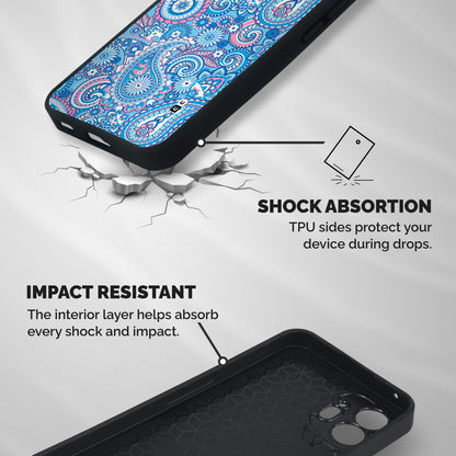 Artistic Blue Art Shockproof Hybrid Protection (Metal + TPU) Back Case Cover