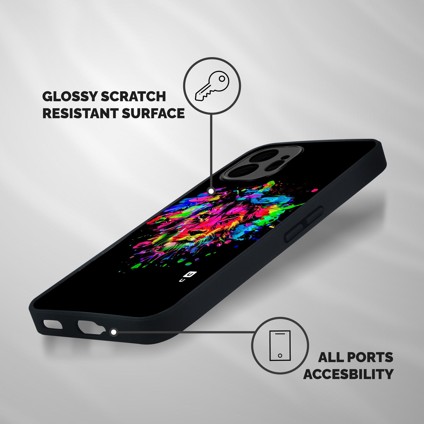 Artistic Lion Art Splash Shockproof Hybrid Protection (Metal + TPU) Back Case Cover