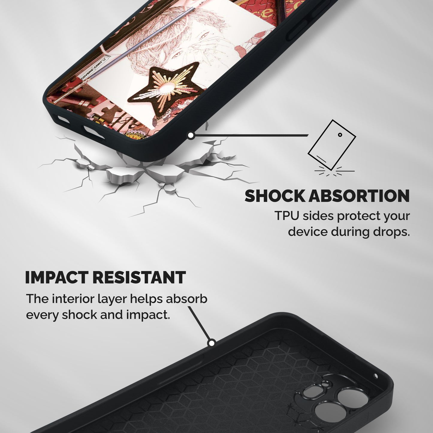 Artistic Messy Shockproof Hybrid Protection (Metal + TPU) Back Case Cover