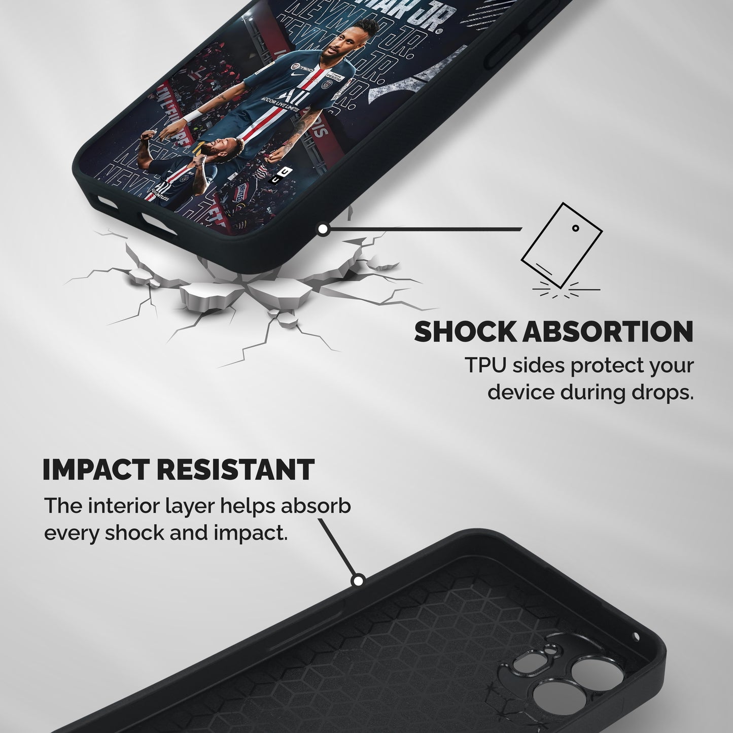 Artistic Striker Shockproof Hybrid Protection (Metal + TPU) Back Case Cover