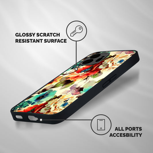 Artsy Bloom Flower Shockproof Hybrid Protection (Metal + TPU) Back Case Cover