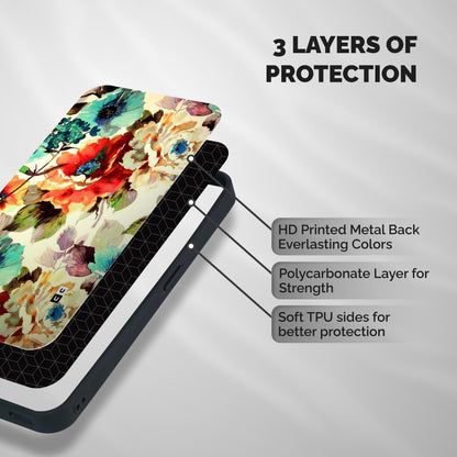 Artsy Bloom Flower Shockproof Hybrid Protection (Metal + TPU) Back Case Cover