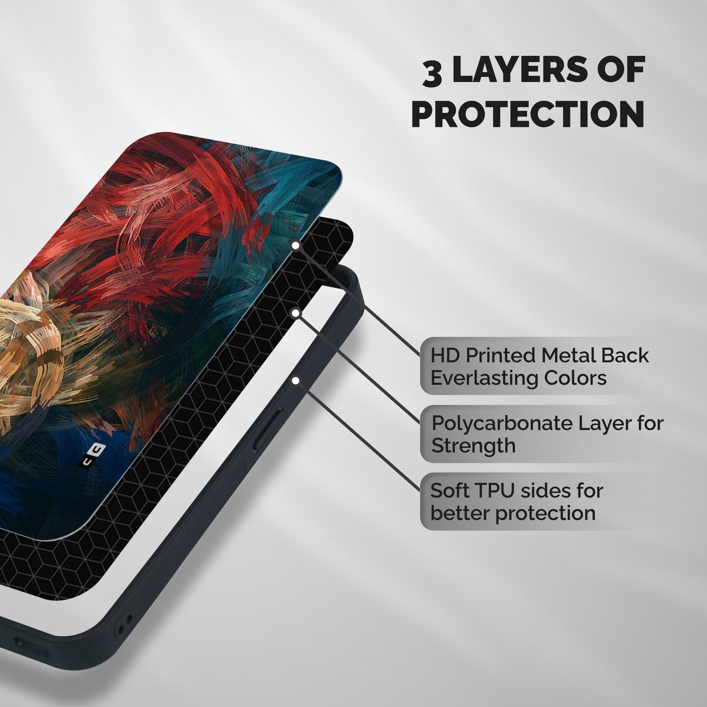 Artsy Colors Shockproof Hybrid Protection (Metal + TPU) Back Case Cover