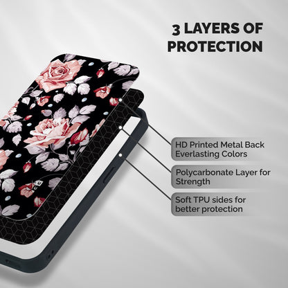 Artsy Floral Shockproof Hybrid Protection (Metal + TPU) Back Case Cover