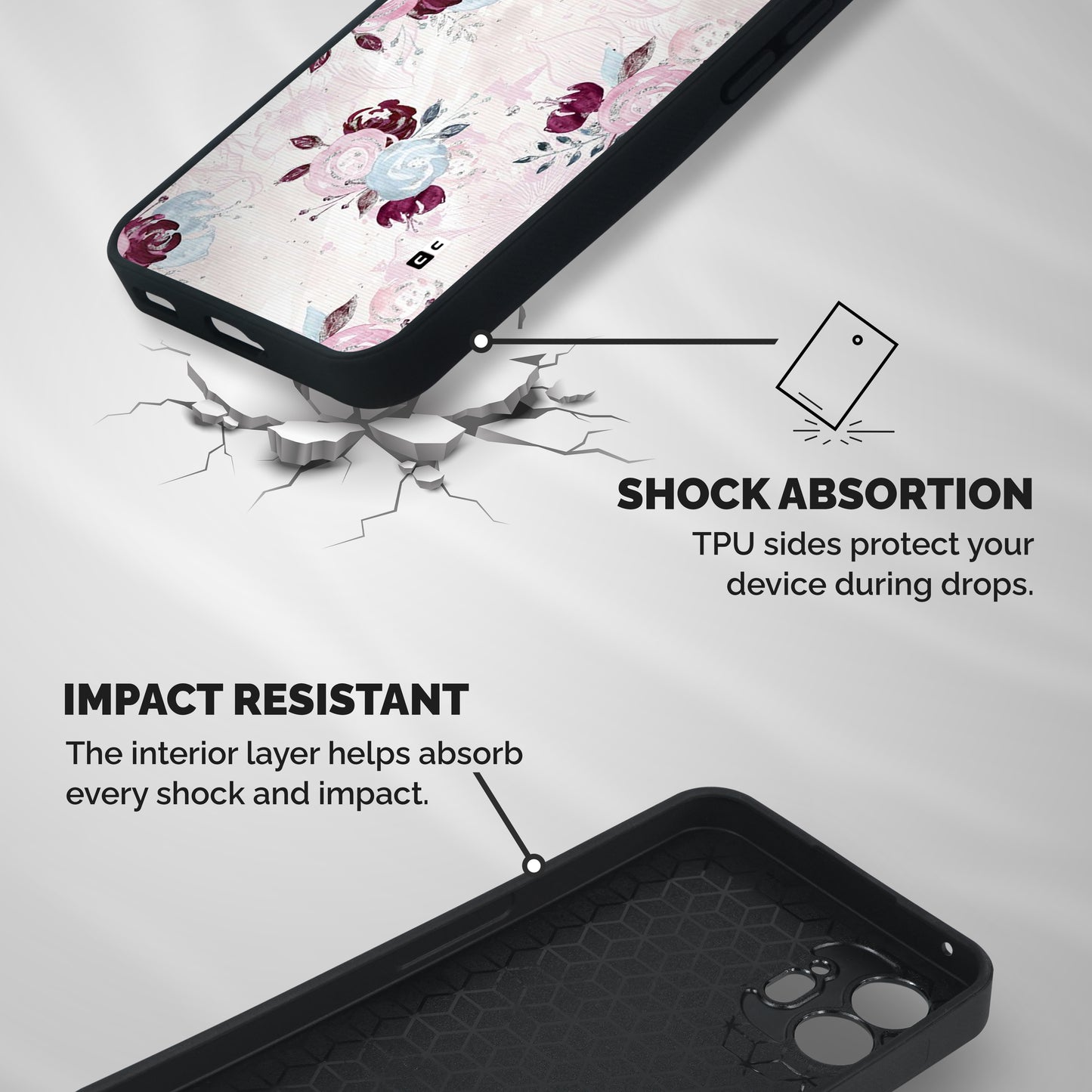 Artsy Florasy Shockproof Hybrid Protection (Metal + TPU) Back Case Cover