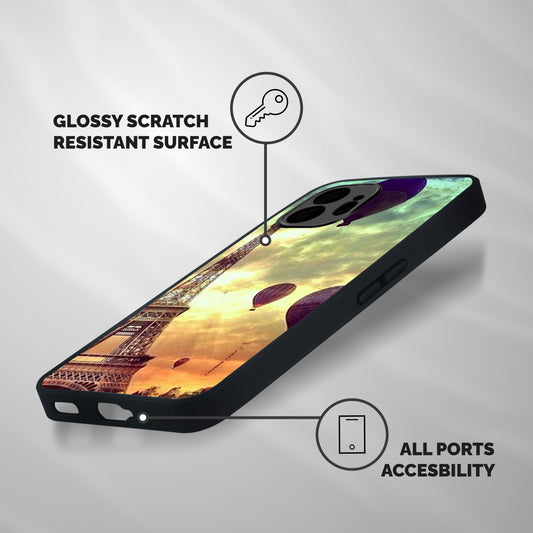 Artsy Hot Balloon And Tower Shockproof Hybrid Protection (Metal + TPU) Back Case Cover