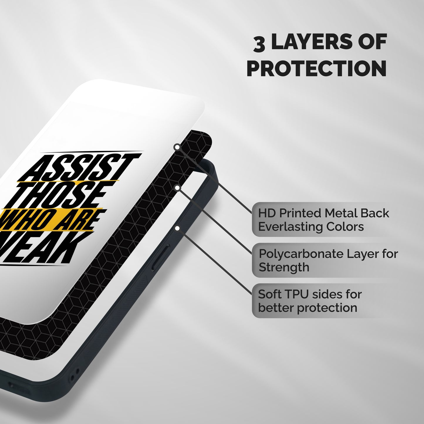 Assist Weak Shockproof Hybrid Protection (Metal + TPU) Back Case Cover