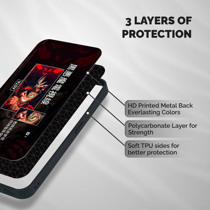 Asta Black Clover Shockproof Hybrid Protection (Metal + TPU) Back Case Cover