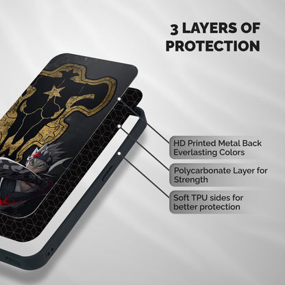 Asta With Black Bulls Shockproof Hybrid Protection (Metal + TPU) Back Case Cover