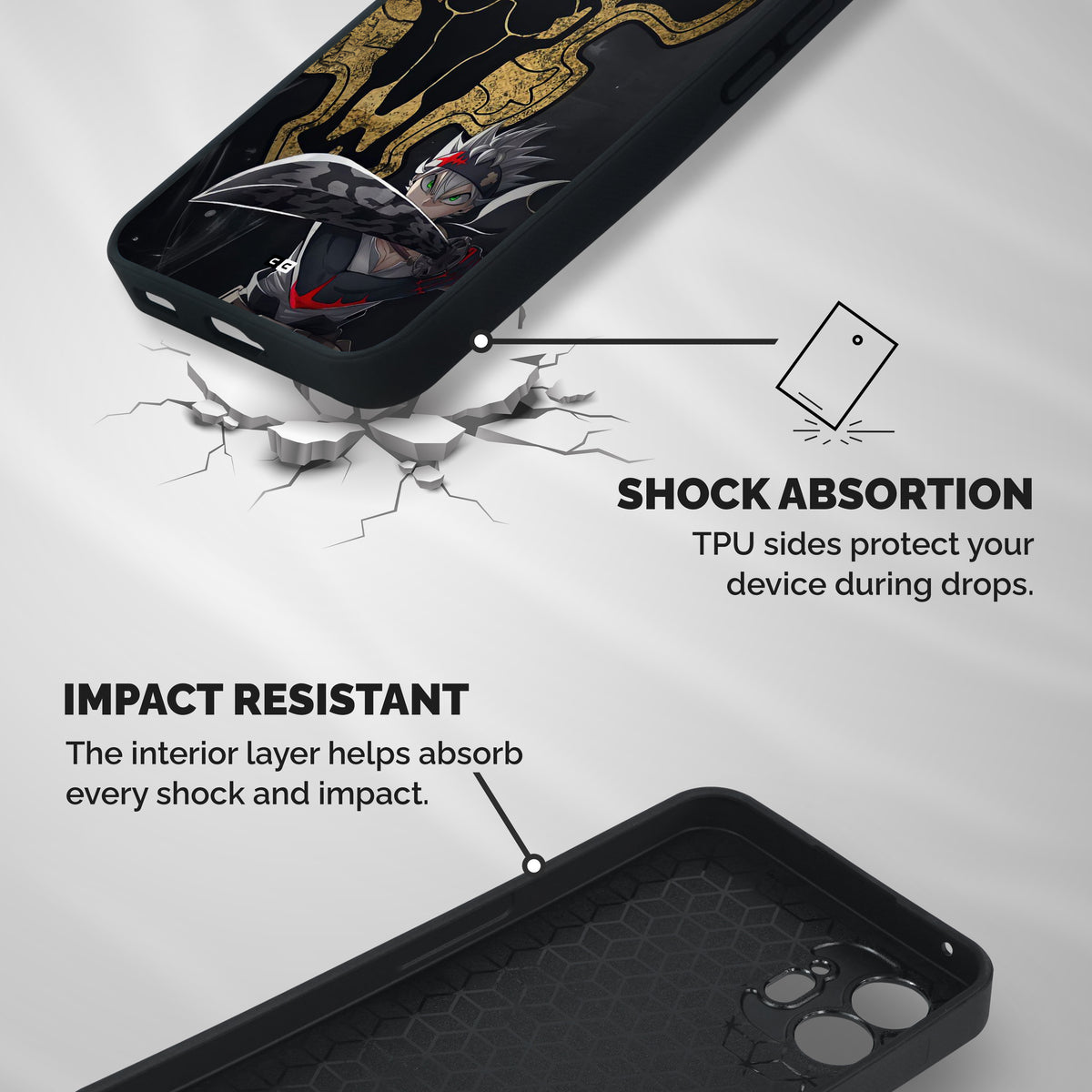 Asta With Black Bulls Shockproof Hybrid Protection (Metal + TPU) Back Case Cover