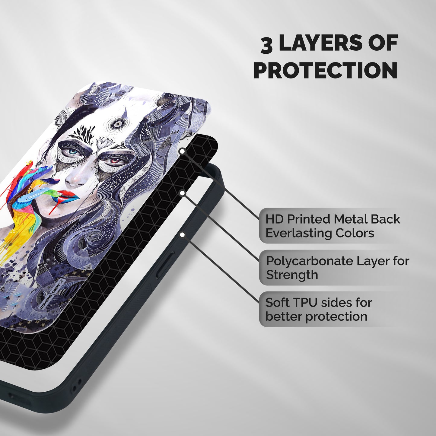 Astonishing Artwork Shockproof Hybrid Protection (Metal + TPU) Back Case Cover